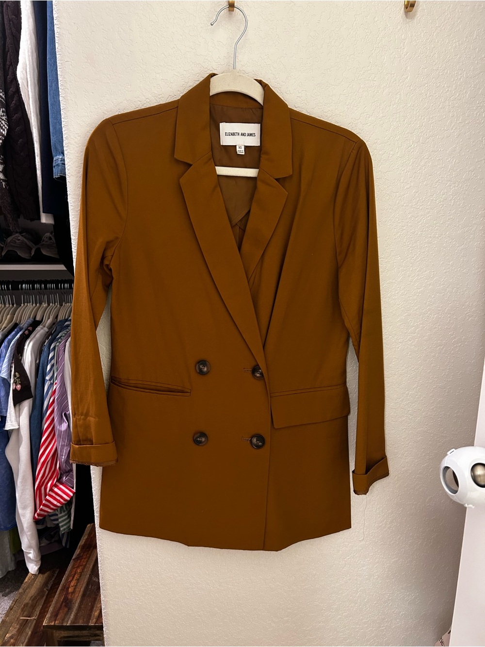 Elizabeth and James Rust-Brown Double-Breasted Blazer - Picture 5 of 7